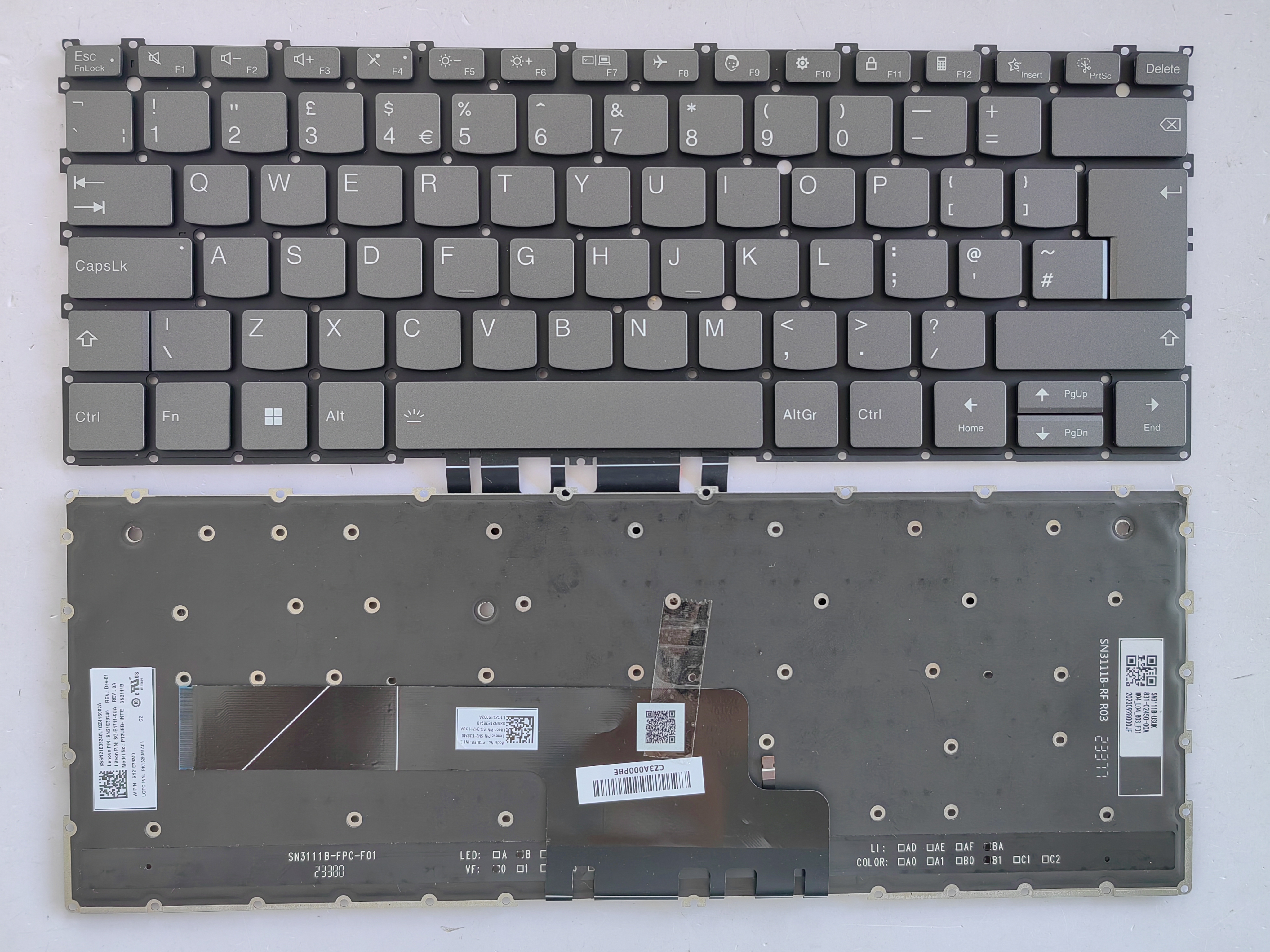 Picture of New Replacement Laptop Keyboard For LENOVO YOGA 13S IAP7/Yoga Slim 7 Carbon 13IRP8 Grey Backlit Uk Layout